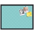 thumbnail image 2 of PinPix 27x20 Custom Cork Bulletin Board Peaks Modern Pattern Aqua Poster Board Has a Fabric Style Canvas Finish, Framed in Peaks Modern Pattern Aqua, by ArtToFrames (PinPix-1790), 2 of 6