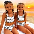 thumbnail image 5 of CCRFTGI Girls Swimsuit Size 7-8 2 Piece Set Swimming Girls Bikini Beach Holiday Bathing Suits Cute Summer Polka Dots Girls Clothes Tankini Swimsuits Swimwear White 9-10 Years, 5 of 9