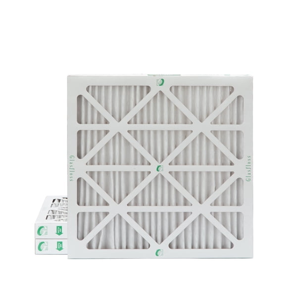 3 Pack of 25x25x2 MERV 10 Pleated 2" Inch Air Filters by Glasfloss. Actual Size: 24-1/2 x 24-1/2 x 1-3/4