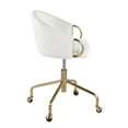 thumbnail image 2 of Indoor Home Office Furniture Claire Contemporary, Glam Task Chair In Gold Metal And Cream Velvet, 2 of 7