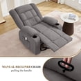 thumbnail image 5 of JONPONY Oversized Massage Swivel Recliner Chair with 4-Point 3D Kneading Massage and Heat for Living Room with Rocking Function 2 Cup Holders, USB Charge Port，Grey, 5 of 9