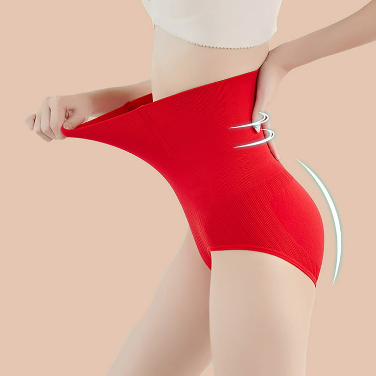 JNGSA Tummy Control Thong Shapewear for Women Seamless Shaping Thong  Panties Body Shaper Underwear ,High Waisted Shapewear for Women Red