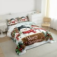 thumbnail image 3 of jejeloiu Cartoon Christmas Snowman Bedding Comforter Set,Red Xmas Berry Twin Comforter Sets,Happy New Year Bedding Set For Girl Boys Kids,Super Cozy Room Decor Reversible,2-Piece, 3 of 8