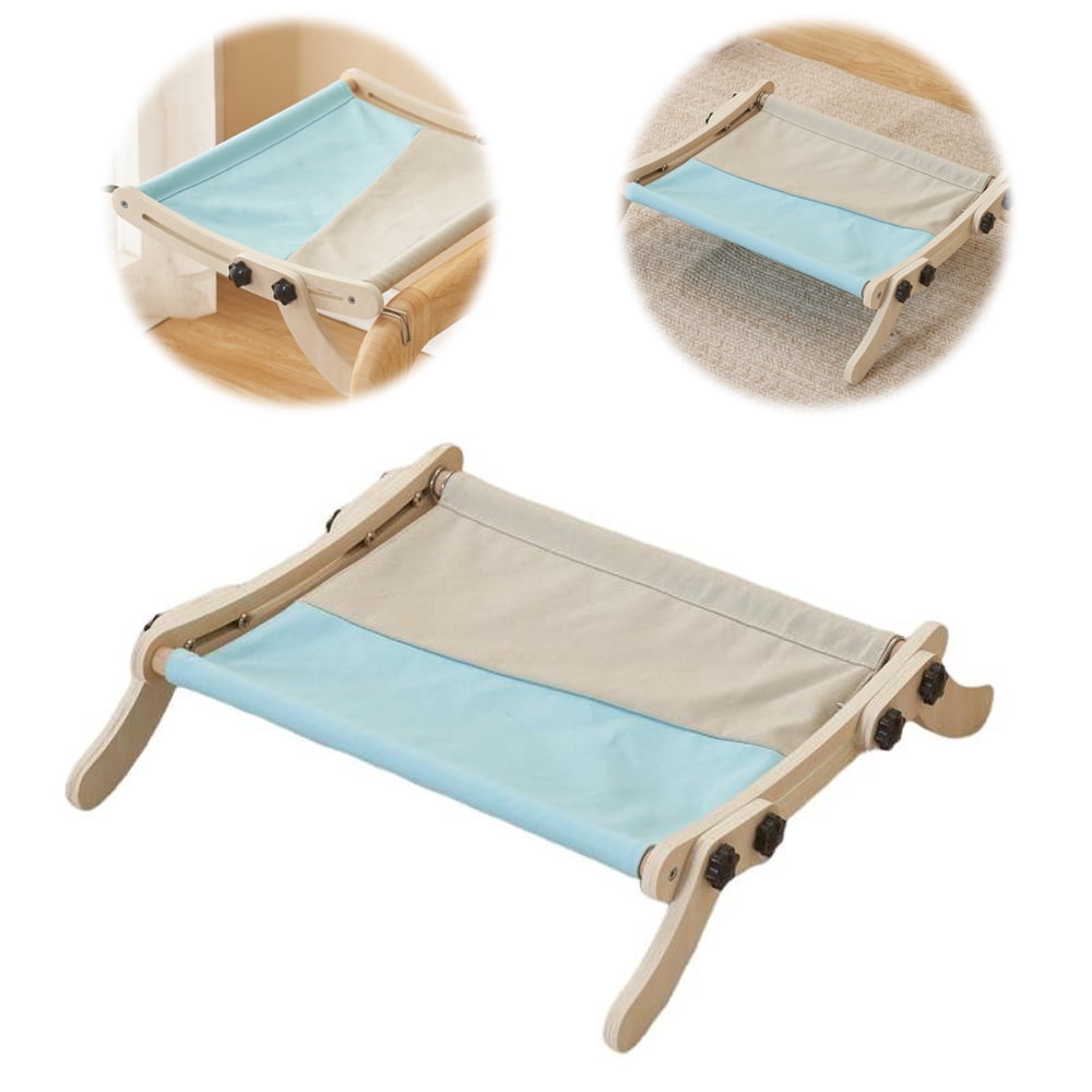 Roromall Wooden Cat Beds Cat Hammock Bed Adjustable Cat Radiator Beds Cat Window Beds Holds Up 18kg, Dual-use Cat Window Hammock for Kitten and Small Animal