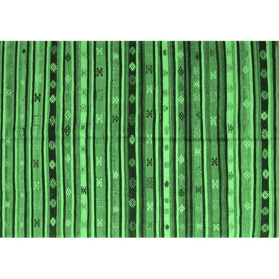 Ahgly Company Indoor Rectangle Southwestern Emerald Green Country Area Rugs, 2' x 4'
