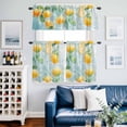 thumbnail image 2 of Lemon in Water Kitchen Curtains Valances and Tiers Set of 3 Watercolor Lake Leaf Tier Curtains and Valance with Rod Pocket for Small Windows, 27.5"x24", 2 of 9