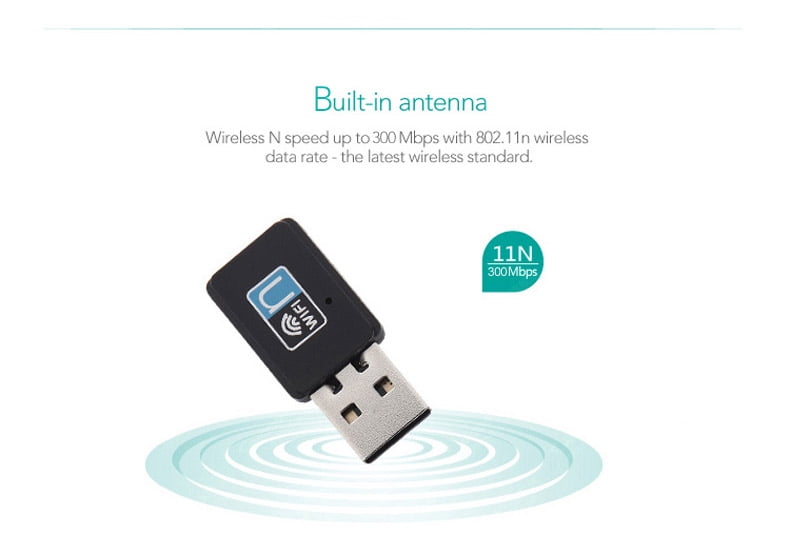 PARTYGLOBOS Antena Wifi Lan Mini Usb 300mbps 2.0 Wireless Pc Notebook
