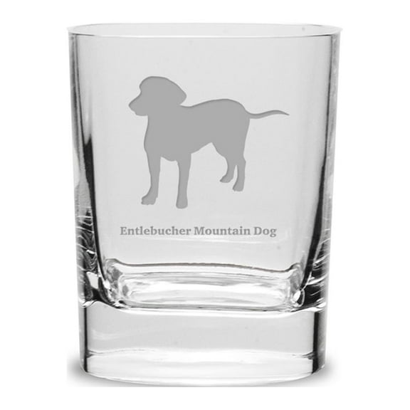 Entlebucher Mountain Dog Luigi Bormioli 11.75 oz Square Round Double Old Fashion Glass