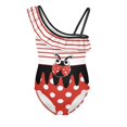 thumbnail image 4 of Uorisanigo Girls Bathing Suits One Piece Size 3-4 Quick Dry Ruffle Beach Swimming Suit Single Spaghetti Strap One Shoulder Swimming Lessons Swimwear, Cute Ladybug Print, 4 of 7