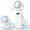White, variant on Portable Turbo Fan, Small Electric Handheld Fan with Powerful Chill Pill Mode, Quiet High Speed Motor, Best for Office Desktop, Daily Commute and Travel Cooling.