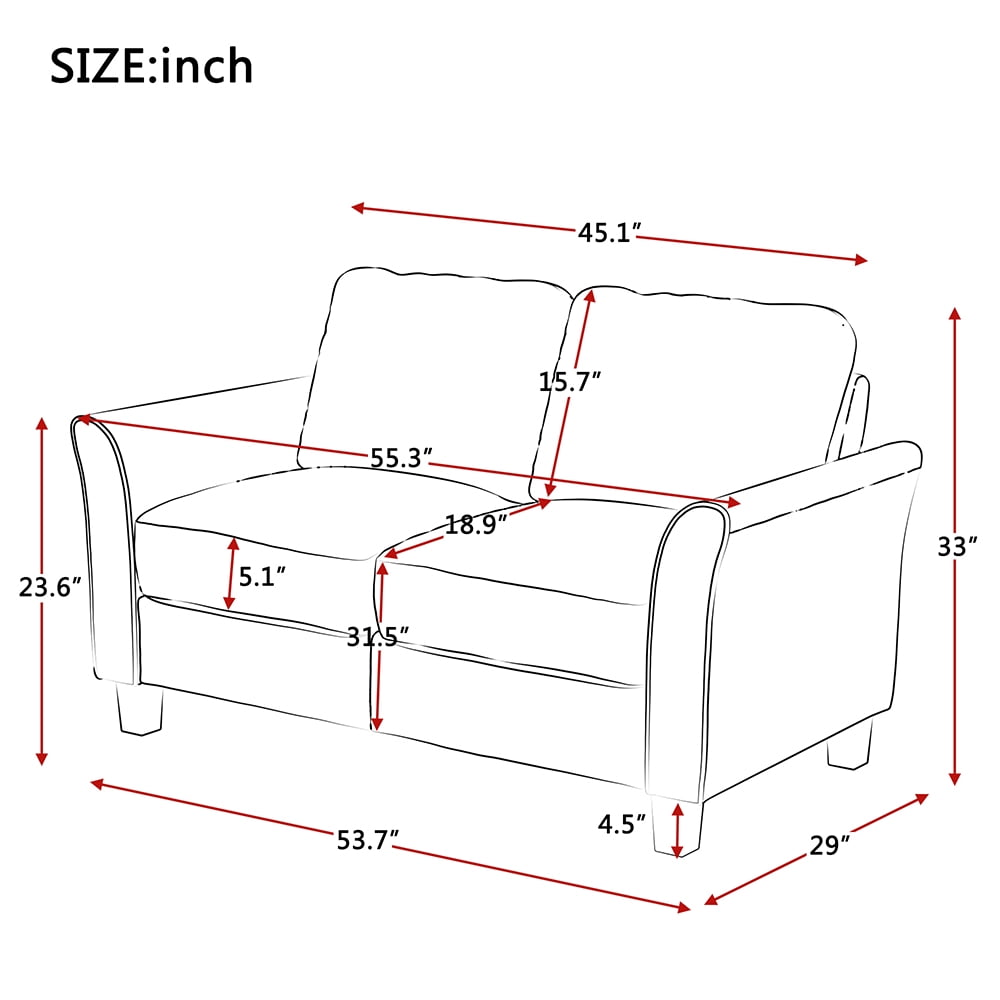 Kepooman 3P+2P Sectional Sofa, 5-Seater Wooden Frame Couch, Upholstery Fabric Sofa for Home Living Room, Black (2pcs) Kepooman 3P+2P Sectional Sofa, 5-Seater Wooden Frame Couch, Upholstery Fabric Sofa for Home Living Room, Black (2pcs)