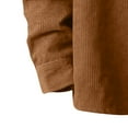 thumbnail image 6 of Afuyipoi Oversized Cargo Button Up Shirts for Men Hooded Jacket,Midweight Casual Corduroy Outerwear Long Sleeved Drawstring Pocket Button Jacket Brown L, 6 of 8