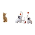thumbnail image 1 of Juego de figuras decorativas de animales de resina: gato y . Esculturas coleccionables para escritorio, estantería, sala de estar o dormitorio, 1 of 8