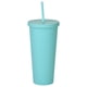 thumbnail image 1 of Vaso con pajita de plástico de doble capa de 700ml, práctico vaso de agua helado para exteriores de gran capacidad, 1 of 5