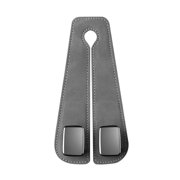 Organizador de ganchos para asiento de coche | Percha universal de cuero con doble gancho | Almacenamiento plegable para respaldo de asiento para bolsas, paraguas, ropa | Diseño oculto | Instalación