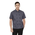 thumbnail image 2 of TOPTIE Short Sleeve Chef Coat Jacket Gray Lightweight Button Chef Uniform, 2 of 9