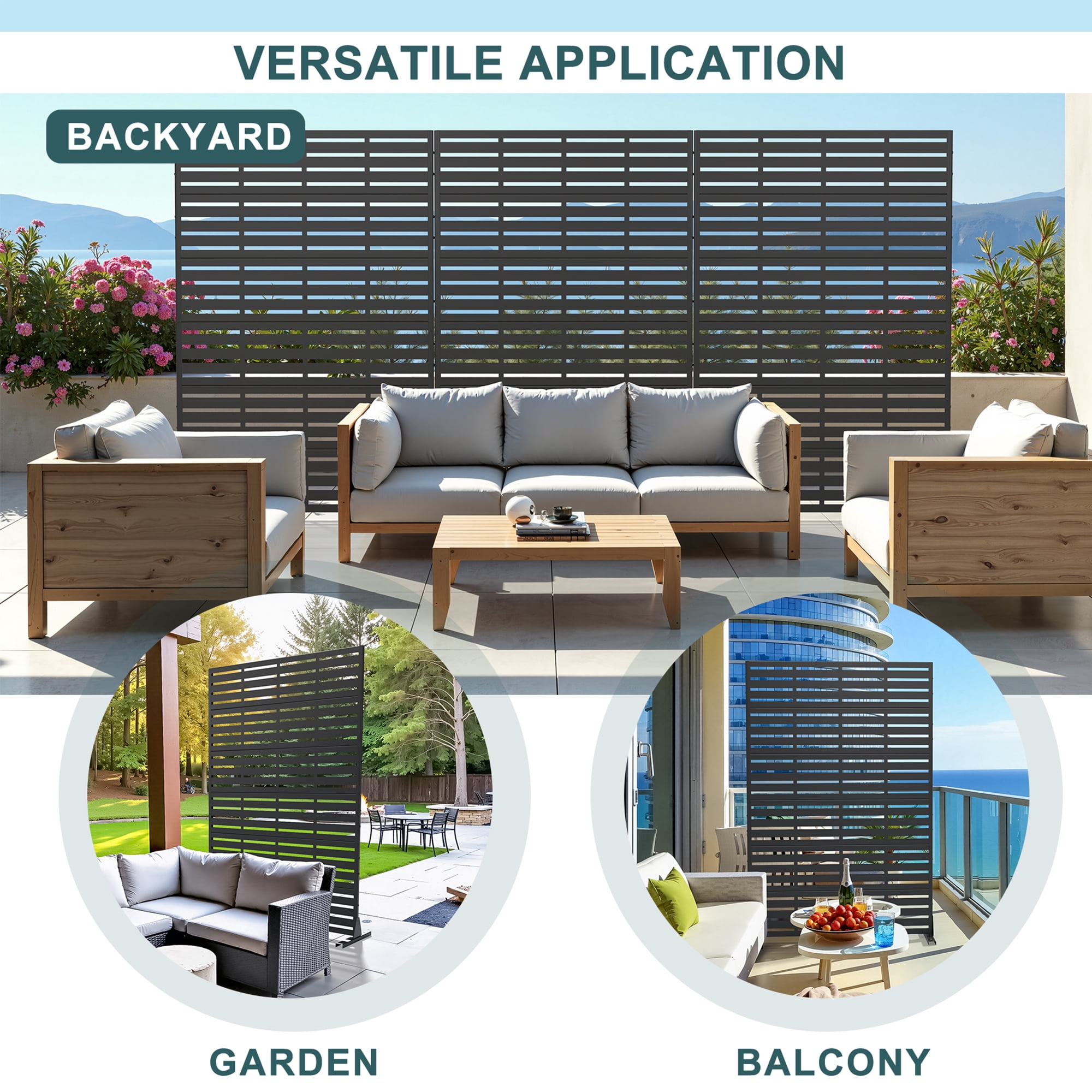 MAYEERTY 72" x 47" Privacy Screen Fence, Heavy Duty Fence Privacy Screen Outdoor