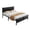 Black double, variant on Sturdy Metal Bed Frame with Headboard - Full Size Platform Bed for Bedroom - Strong Support Structure - Black Double Bed 197x140x96 cm