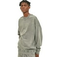 thumbnail image 4 of BEGOING Women's Plus Size Crewneck Sweatshirts Long Sleeve Midweight Casual Pullover Tops,All Gender Retro Washed Solid Color Sweatshirt Oversized Loose Fit Drop Shoulder Fashion Tee,Gray S-XL, 4 of 8