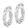 thumbnail image 2 of 925 Sterling Silver Rhodium Plated Twisted 3.5x20mm Hoop Earrings; for Adults and Teens; for Women and Men, 2 of 3