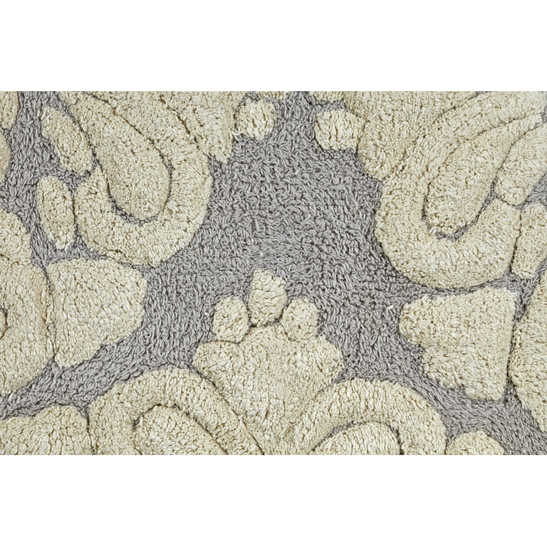 Better Trends Medallion Set 2pc Set Bath Rug 21-in x 34-in Grey/Natural  Cotton Bath Rug in the Bathroom Rugs & Mats department at