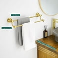 thumbnail image 2 of Adjustable Retractable 15-27 Inches Stainless Steel Bathroom Towel Bar, Bathroom Accessories Bath Hotel Double Towel Bar Rod Hanger Wall Mounted Towel Holder Towel Rack, Brushed Gold, 2 of 12