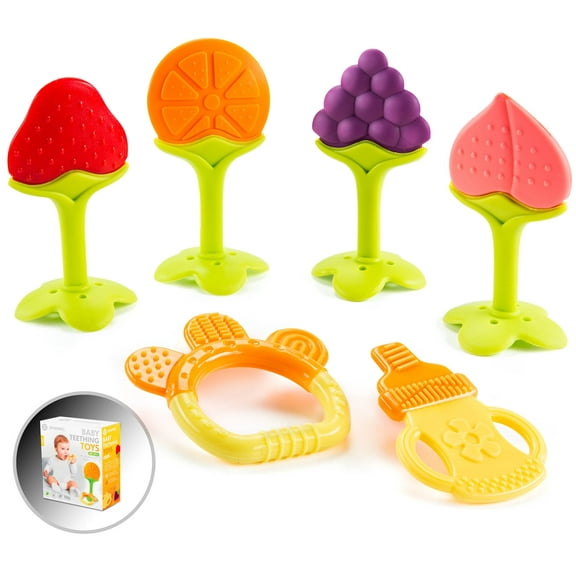 Sperric Baby Teething Toys Teethers for Baby Newborn Infants (6-Pack) Freezer Safe BPA Free