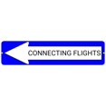 thumbnail image 1 of CONNECTING FLIGHTS Blue Left Arrow 24 x 6 inch Aluminum Composite Sign, 1 of 4