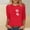Red, variant on VgaVtl Womens Tshirts Graphic Valentines 3/4 Sleeve Womens Tops Fancy Casual Black Holiday Crew Neck Loose Tops
