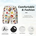 thumbnail image 4 of Kdxio Childrens Party Print Men's Swim Trunks with Compression Liner 7 Inch Inseam Quick Dry Swim Shorts, 4 of 7