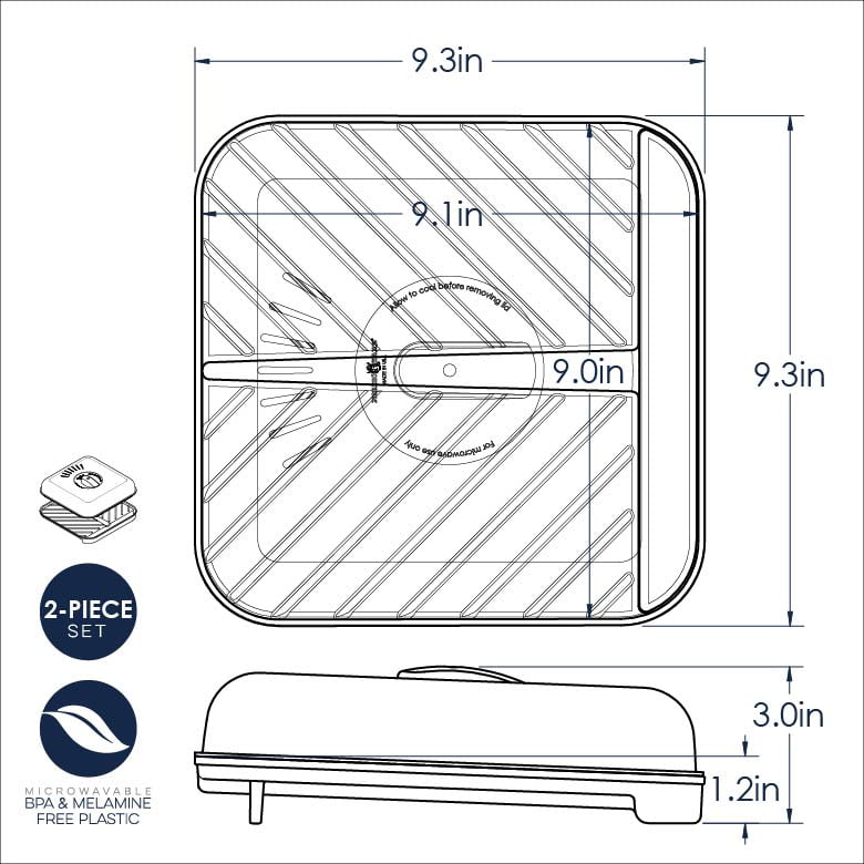 Nordic Ware Microwave Breakfast Bundle Set, Egg Bites Pan and Medium Slanted Bacon Tray with Lid