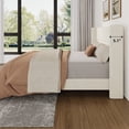 thumbnail image 4 of Velvet Wingback Bed Frame – Upholstered Platform Bed with Headboard, 8” Under-Bed Storage, No Box Spring Needed, Easy Assembly, Wooden Slats, 4 of 8