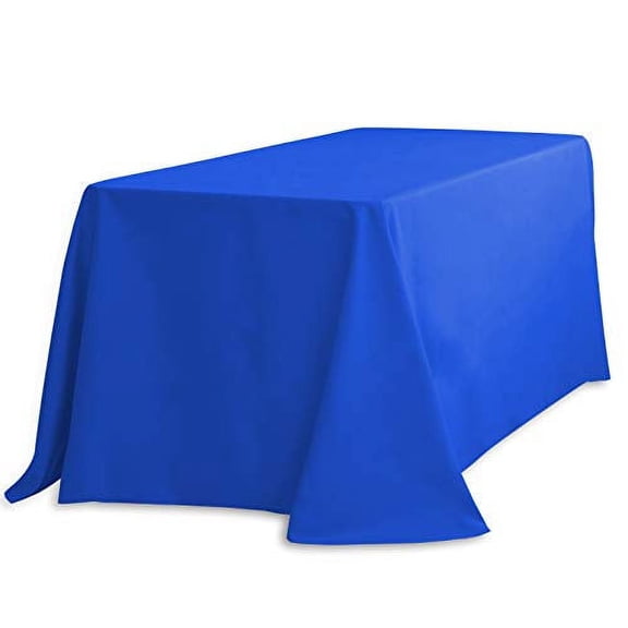 LinenTablecloth 90 x 156-Inch Rectangular Polyester Tablecloth Royal Blue
