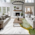 thumbnail image 4 of Green Gold Marble 5'x7' Area Rug, Modern Abstract Marble Crack Texture Washable Non-Slip Soft Rugs, Low-Pile Large Carpet for Living Room Bedroom Dining Room, Non-Shedding Accent Rug, 4 of 9