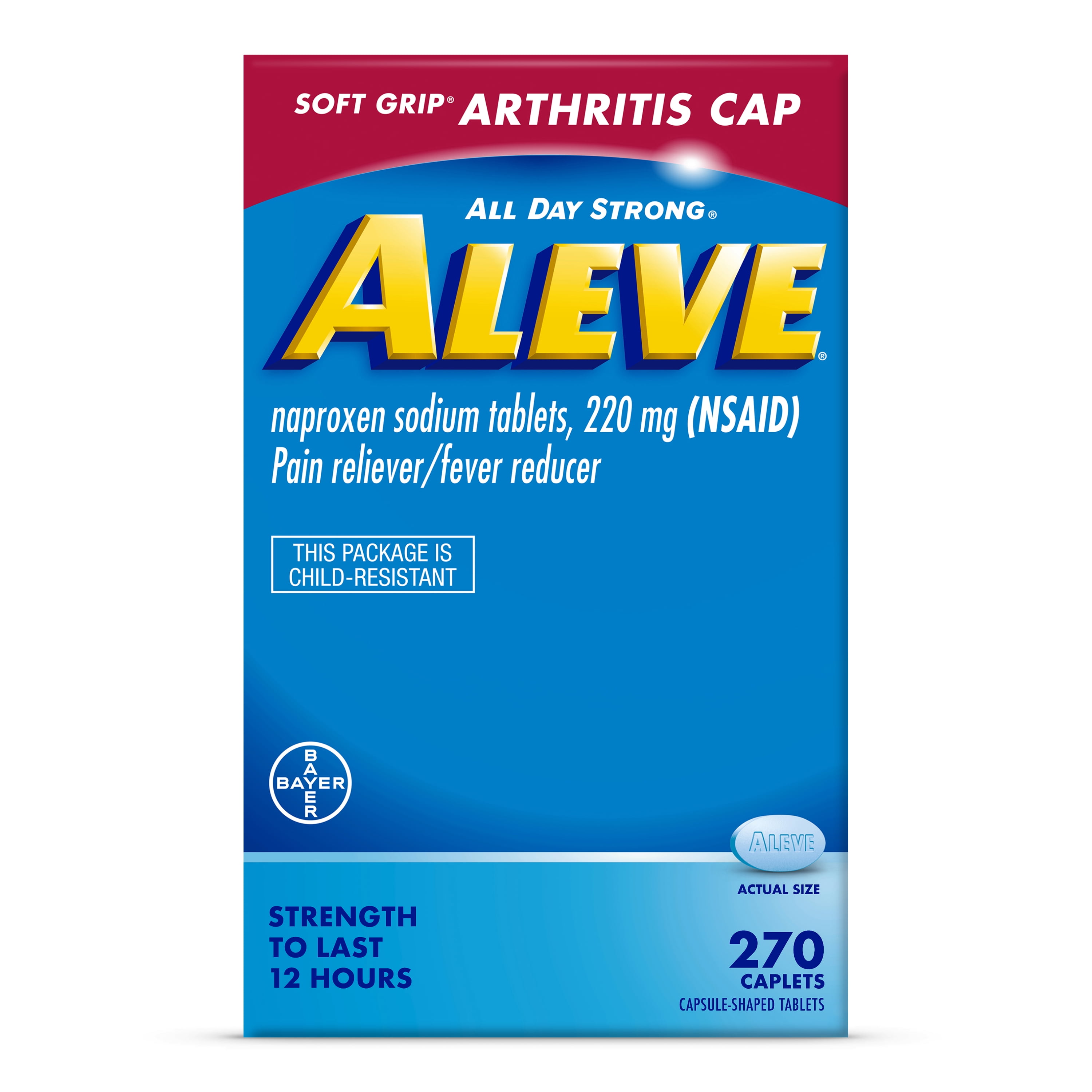 (2 pack) Aleve Caplets Soft Grip Arthritis Cap Naproxen Sodium Pain Reliever, 270 Count