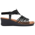 thumbnail image 6 of Wedge Sandal for Women Summer Casual Boho Sandals Elastic Ankle Strap Platform Sandal Shoes, 6 of 7