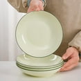 thumbnail image 2 of GSHLGAO 8-Piece Modern Porcelain Dinnerware Set, Green Plates and Bowls, 2 of 8