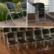 Lifetime Classic Folding Chair, Indoor/Outdoor Commercial Grade, Black, Adult Sized, Set of 4 (80407)