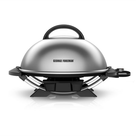 George Foreman 15-Serving Indoor/Outdoor Electric Grill, Silver, (Best Electric Grill For Apartment Balcony)