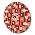 thumbnail image 3 of Designart 'Abstract Retro Pattern Design VIII' Mid-Century Modern Wood Wall Clock, 3 of 5