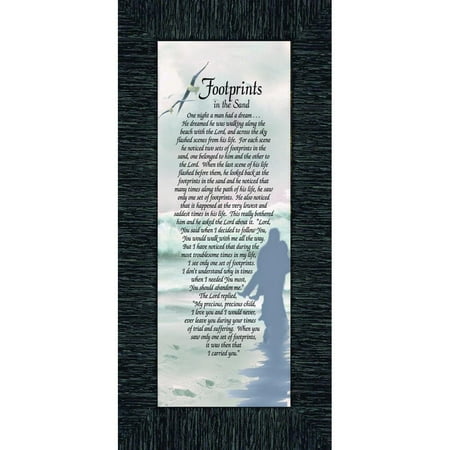 Baby Footprint Poem - Footprints in the Sand, Footprints In the Sand Wall Art, Footprints Poem, 6x12 7703