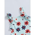 thumbnail image 5 of Bagilaanoe 4th of July Jumpsuit for Toddler Baby Girl Sleeveless Letter Floral Print Romper Overalls 12M 18M 24M 3T 4T 5T Kids Long Flared Pants Independence Day Outfits, 5 of 8