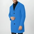 thumbnail image 2 of WTOBBY Men's Business Casual Wool Blend Trench Coat, Notched Collar Single-Breasted Overcoat with Pockets for Winter, Slim Fit and Versatile for Office and Events,Royal Blue 2XL, 2 of 7