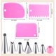 thumbnail image 3 of inyector de relleno de glaseado de cupcakes con 6 boquillas de glaseado y 3 rascadores de crema Kits de boquillas de jeringa para tuberías de postre para pasteles (rosa, acero inoxidable principal) XianweiShao 8390615170086, 3 of 5
