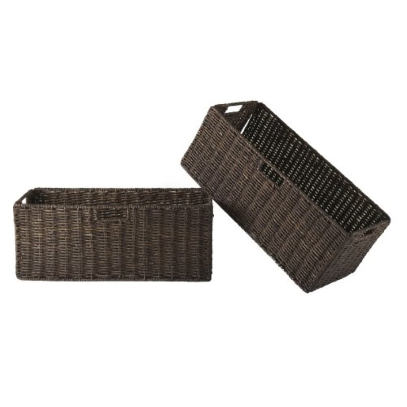2 Large Basket Winsome Granville Storage//Organization Chocolate