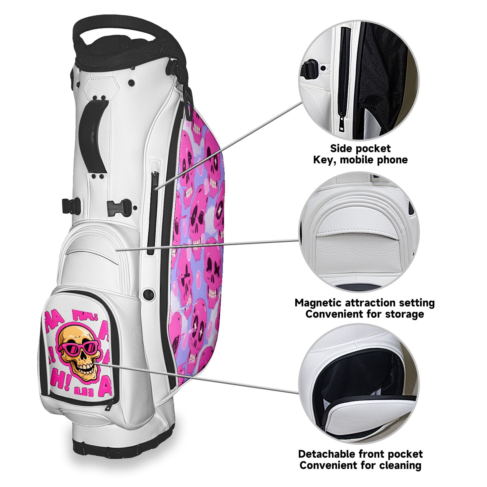 5 Ways Divider Golf Bag Waterproof Leather Golf Stand Bag Large Capacity & Versatile Personalized Customized Printing Golf Club Bag for Men Women 13391860006757485