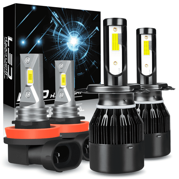 WVKVII For Kia Spectra5 2005-2008 LED Headlight Bulbs 9003/H4 High/Low Beam H11 Fog Light 4pcs