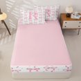 thumbnail image 4 of Manfei Pink Bowtie Zipper Twin Comforter Sets with Fitted Sheet and 2 Pillowcases,Initial Alphabet R Zipper Bedding Set,Pink Reversible,4-Piece, 4 of 7