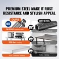 thumbnail image 2 of KFFKFF Commercial Kitchen Workstation, 30x12x38 Inches, Mobile with 4 Casters, 3 Height Settings, Robust Stainless Steel Food Preparation Table, Silver, 2 of 9