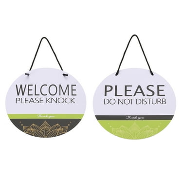 Uxcell Welcome Please Knock Please Do Not Disturb, Green White, 9"x9"